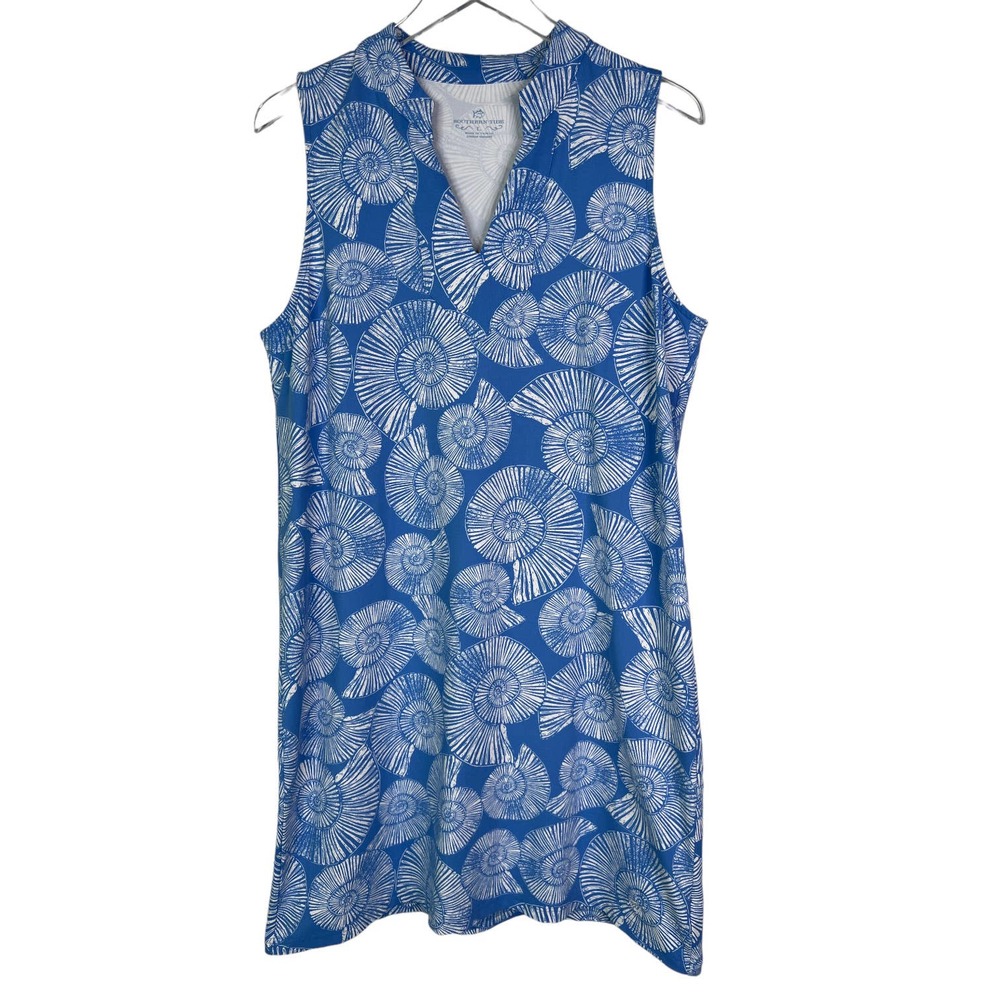 Southern Tide Blue and White Sleeveless Mini Dress